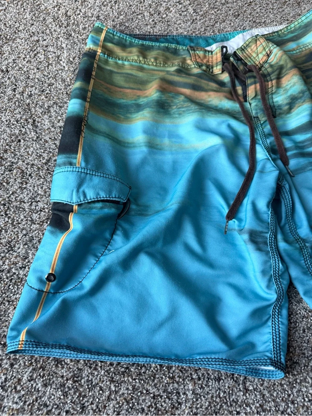 Billabong Recycler Eco Airlite Wave Print Boardshorts Men's 36 Y2K Surf